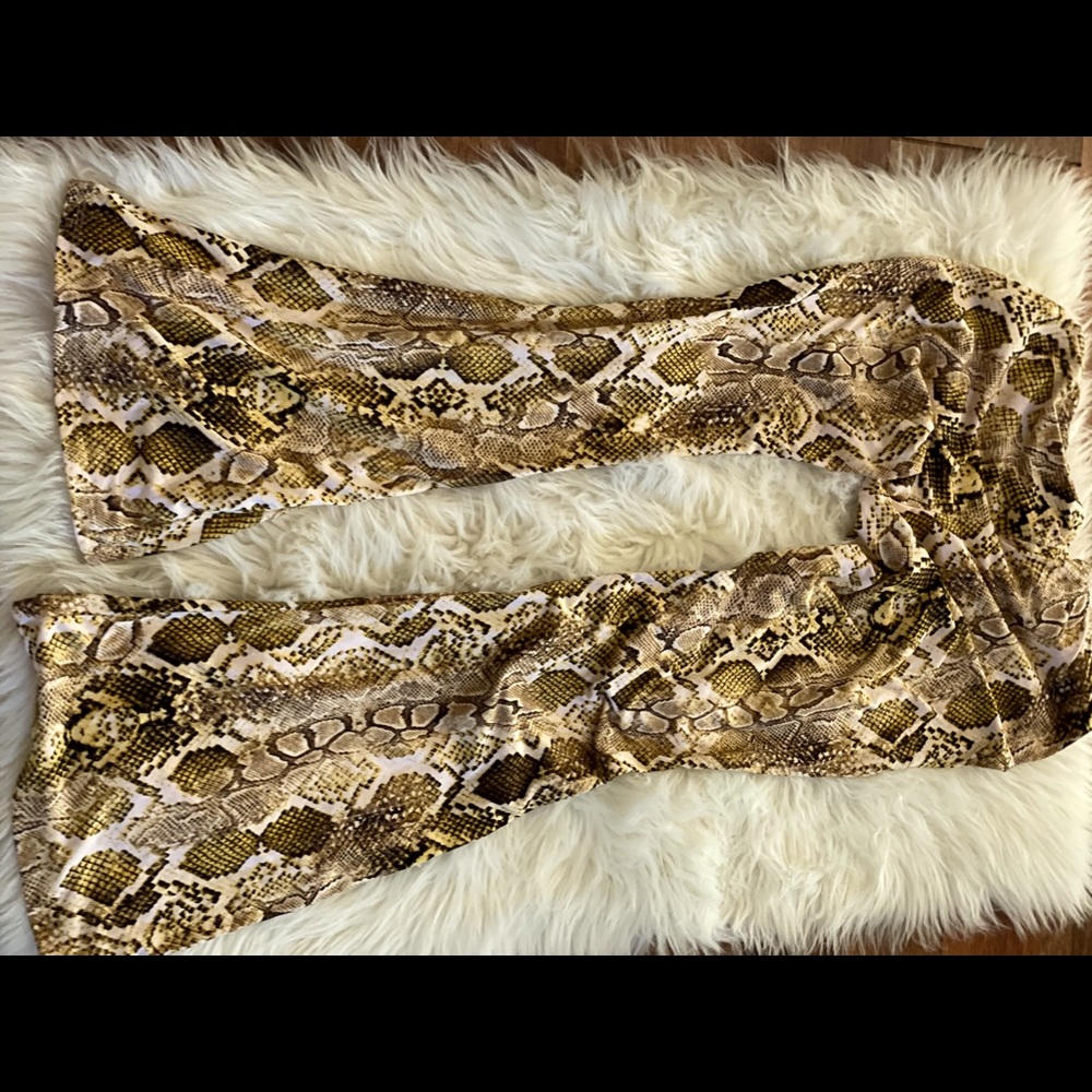 Snakeskin Flare Pants